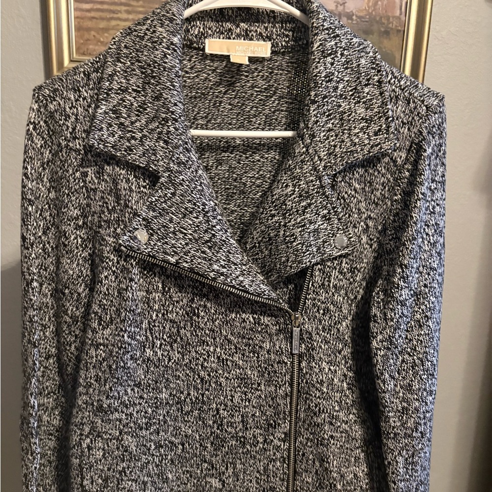 Michael Kors Black and Gray Textured Blazer